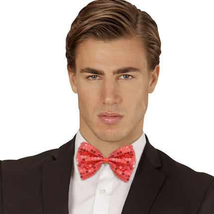 Röd rosett paljetter