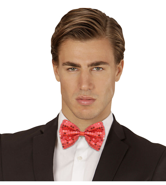 Röd rosett paljetter