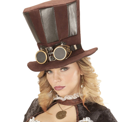 Hatt Steampunk Hög med glasögon