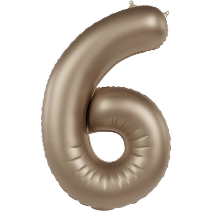 6 års figurballong guld 86 cm