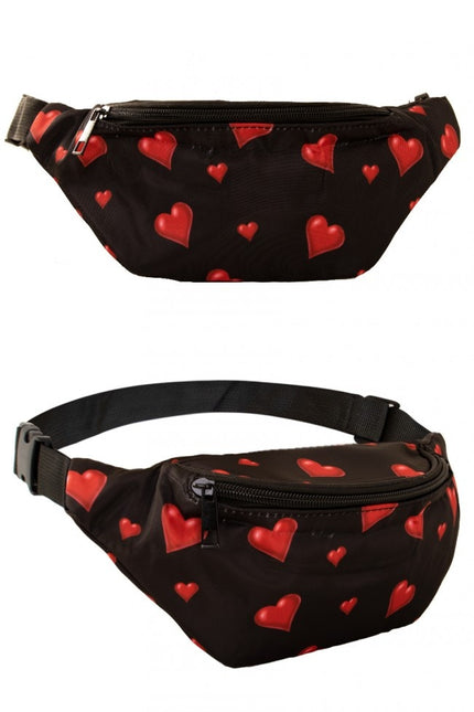Höftväska Svart med hjärtan