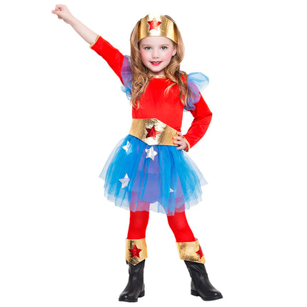 Supergirl Kostym Flicka 3-4 år