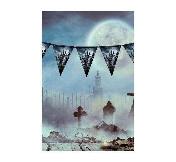 Halloween-guirlande kyrkogård 3m