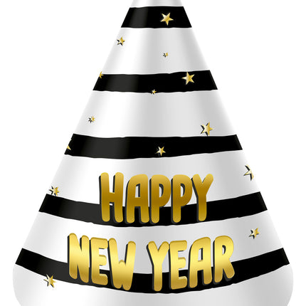 Partyhattar Happy New Year 10cm 6st