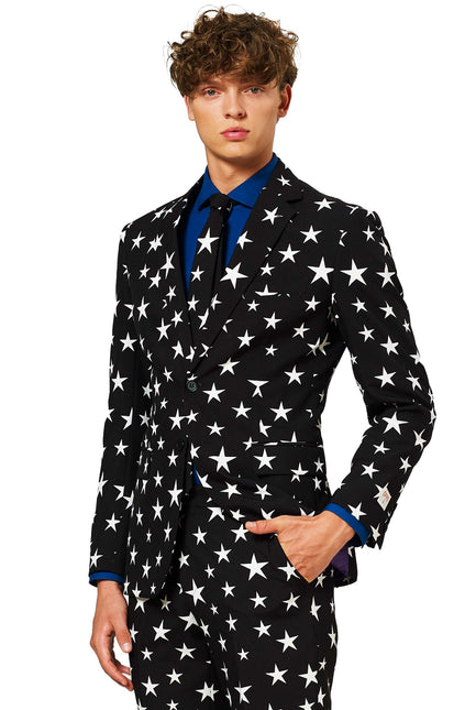 Svart Vit Stjärnor Kostym Herr <tc>OppoSuits</tc>