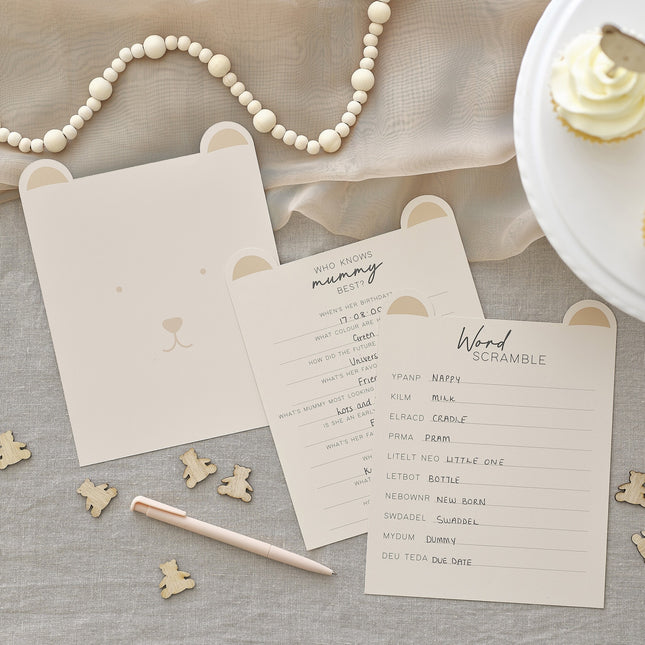 Baby Shower Kortspel Teddy 20st