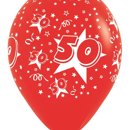 Ballonger Nummer 50 Mix 30cm 25st