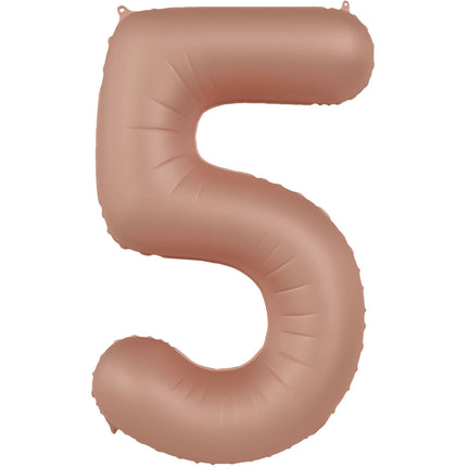 5 års figurballong roséguld matt 86 cm