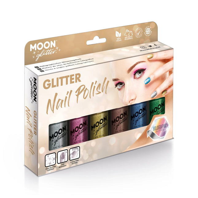 Moon Glitter Holografiskt Nagellack Rosa 14ml
