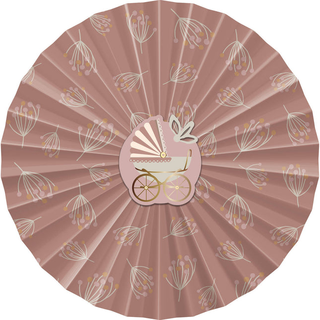 Födelsepappersfläktar Babygirl 3st