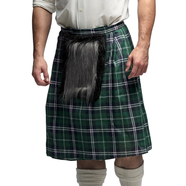 Grön kilt män med väska