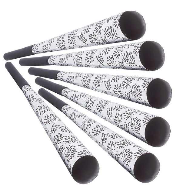 Silver Happy New Year Party Honks 25cm 6st