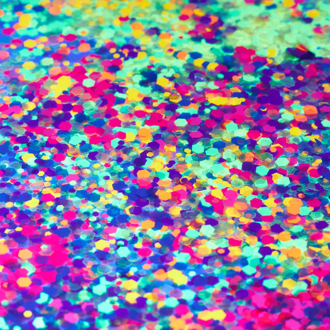 Moon Glow Neon UV Chunky Glitter Blå 3g