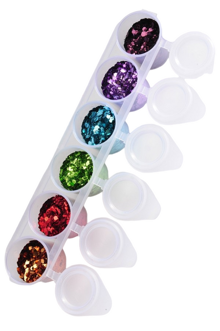 Färgat Glitter Party 6st