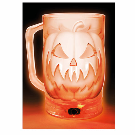 Halloween bordsdekoration ljus pumpa 10cm