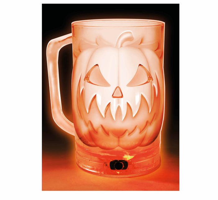 Halloween bordsdekoration ljus pumpa 10cm