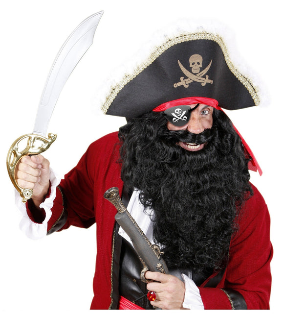 Piratögonlapp i svart och vitt