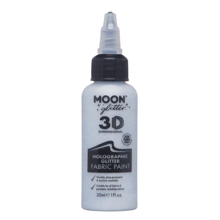 Moon Glitter Holografisk Glitter Tygfärg Silver 30ml