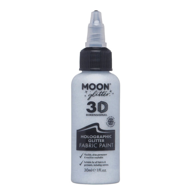 Moon Glitter Holografisk Glitter Tygfärg Silver 30ml