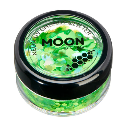 Moon Glow Neon UV Chunky Glitter Grön 3g