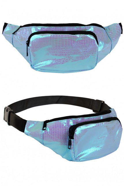 Hip bag orm läder tryck Turquois