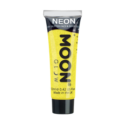 Moon Glow Neon UV Fine Glitter Gel Gul 12ml