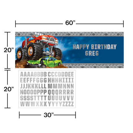Monster Truck Banner Personaliserbar 1,5m