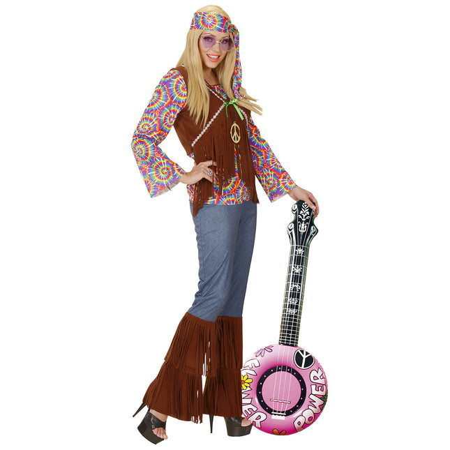 Hippie 60S Fake Banjo Pink Uppblåsbar 1m