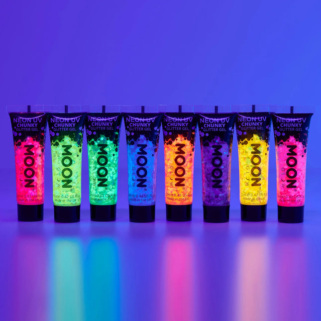 Moon Glow Neon UV Chunky Glitter Gel Grön 12ml