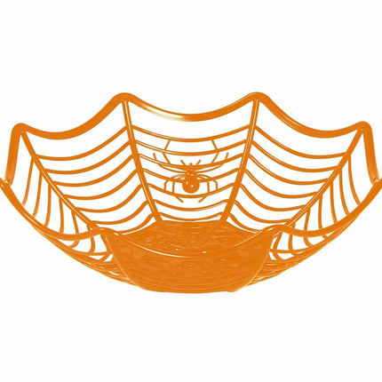 Orange Halloween-skål Spindel 28cm