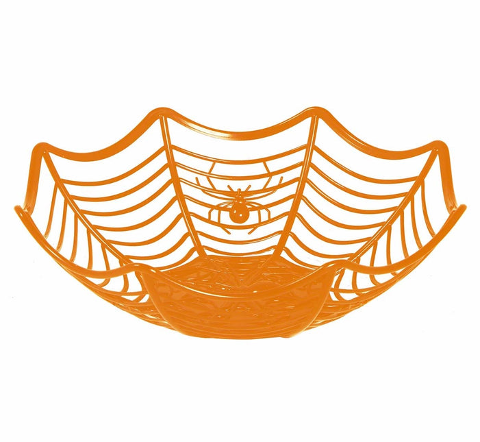 Orange Halloween-skål Spindel 28cm