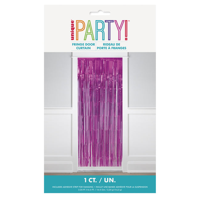 Fuchsia dörrgardin Metallic 2m