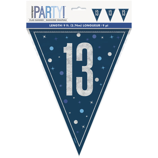 13 år Girland blå 2,5 m