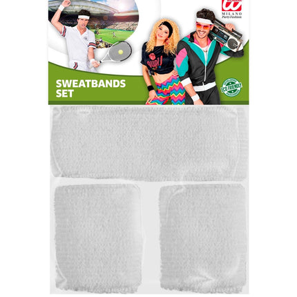 Vita svettband 2 delar