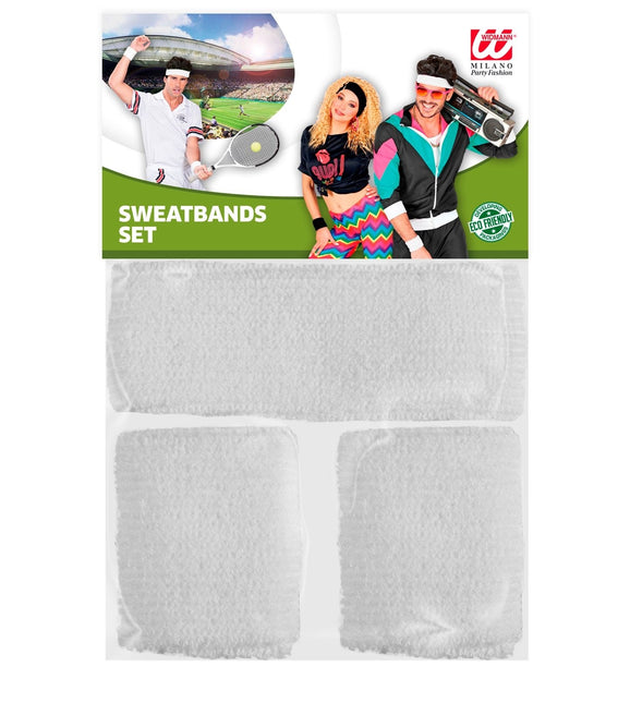 Vita svettband 2 delar