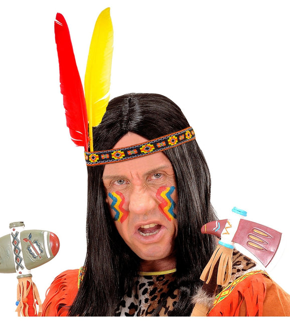 Indianskt hårband Två fjädrar