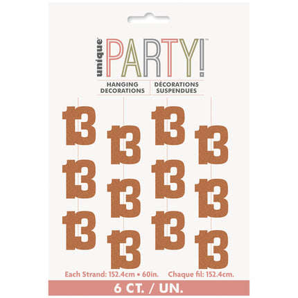 13 år Hängande dekoration roséguld 1,52 m