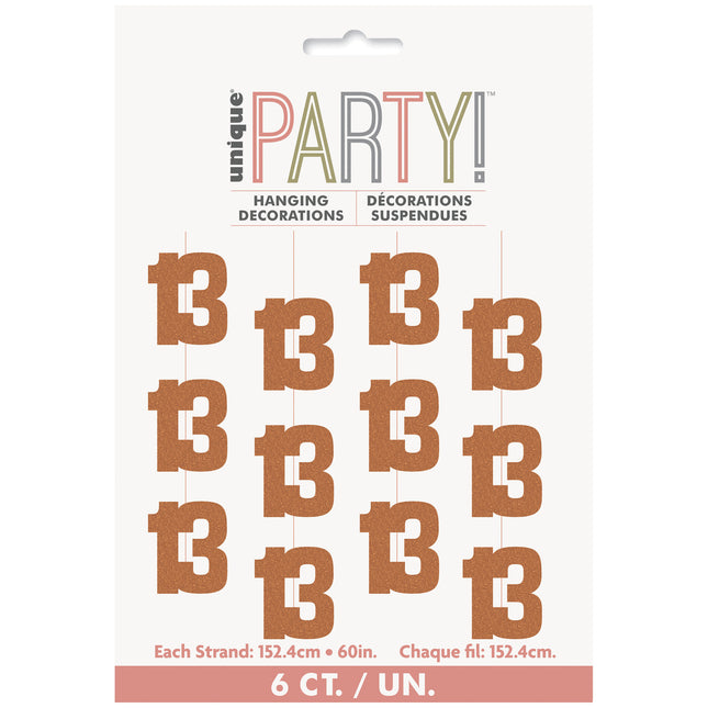 13 år Hängande dekoration roséguld 1,52 m