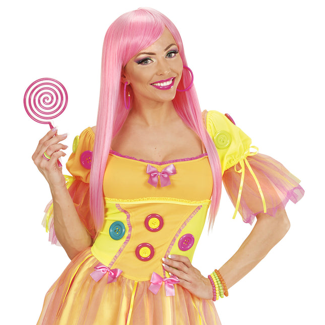 Neonrosa örhängen Ringar