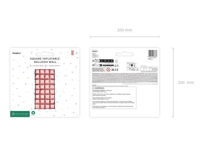 Rose Gold Ballonger Vägg 1,43m