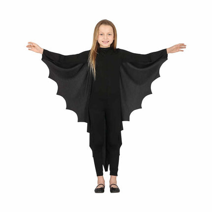 Svart halloweenkostym fladdermus barn