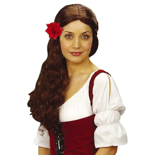 Röd hårblomma ros 10cm