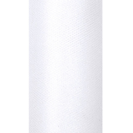 Vit tyllrulle Glitter 15cm 9m
