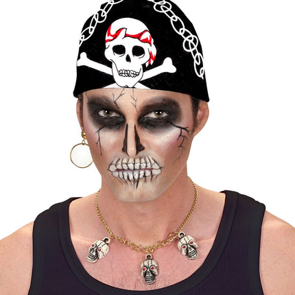 Svartvit piratbandana