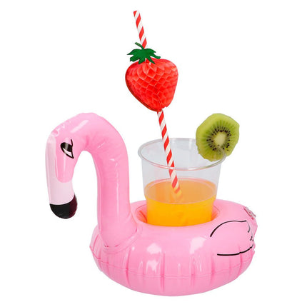 Flamingo Bekerhouder Opblaasbaar 18cm van Boland koop je bij Partywinkel