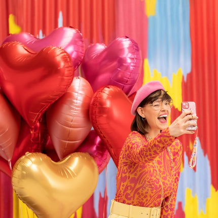 Hart Helium Ballon Goud Leeg 75cm van Partydeco koop je bij Partywinkel