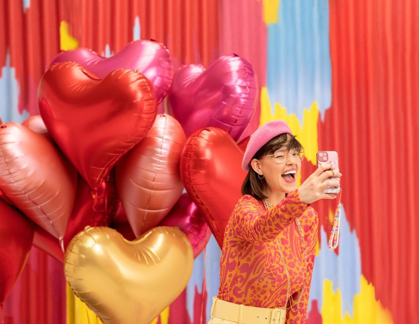 Hart Helium Ballon Goud Leeg 75cm van Partydeco koop je bij Partywinkel