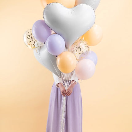 Hart Helium Ballon Wit Leeg 75cm van Partydeco koop je bij Partywinkel