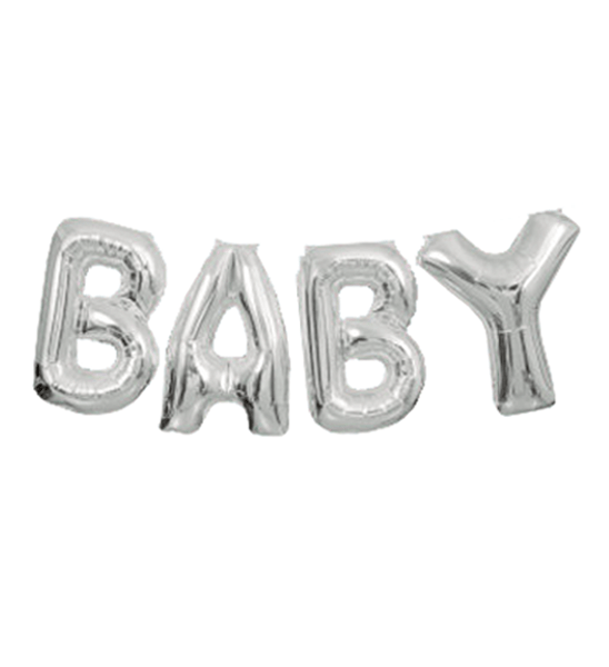 Folie Ballon Baby Zilver 35cm van Unique koop je bij Partywinkel