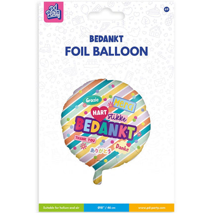 Folie ballon - Bedankt van Paper Dreams koop je bij Partywinkel